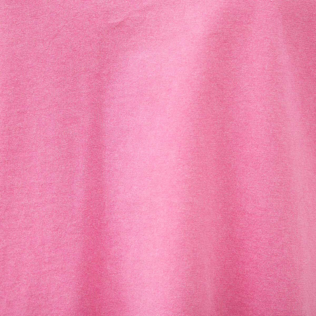 T-shirt col v manches courtes en coton rose framboise femme