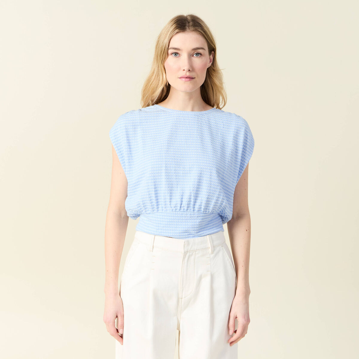T-shirt manches courtes bleu femme