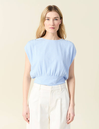 T-shirt manches courtes bleu femme