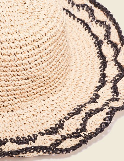 Chapeau d'été tressé ecru femme
