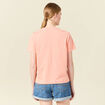 T-shirt en coton manches courtes rose corail femme