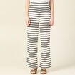 Pantalon large en tricot blanc femme