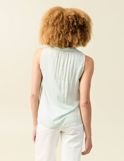 Blouse sans manches vert olive femme