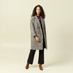 Manteau oversize col montant gris fonc&eacute; femme