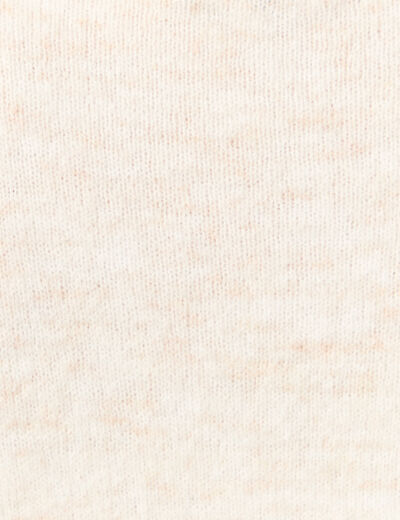 Pull col montant manches longues creme femme