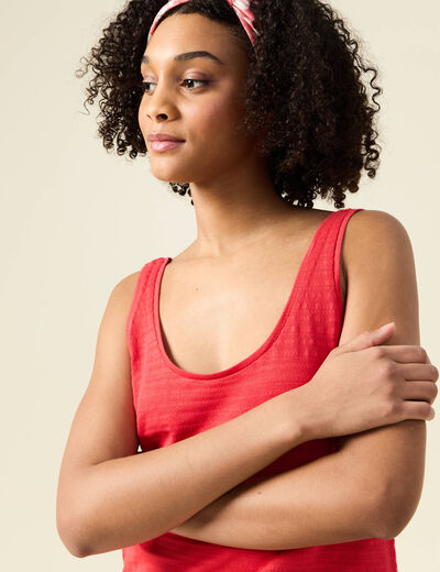 Débardeur sans manches rouge femme