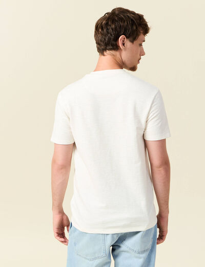 T-shirt cintré col rond manches courtes ecru homme