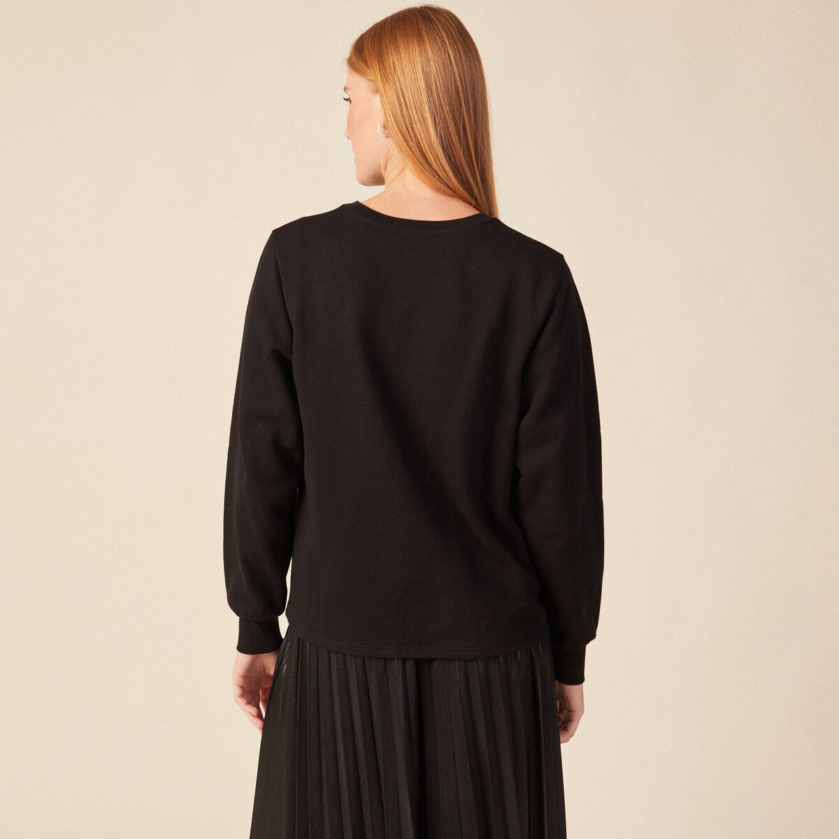 Sweat manches longues noir femme
