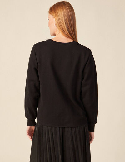 Sweat manches longues noir femme