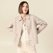 Cardigan droit court col classique creme femme