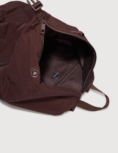 Sac &agrave; dos pliss&eacute; avec doublure bordeaux femme