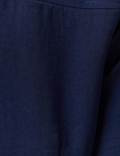 Chemise manches longues bleu marine femme
