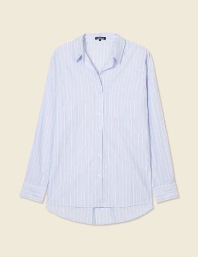 Chemise manches longues bleu pastel femme