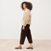 Veste oversize effet polaire col montant creme femme
