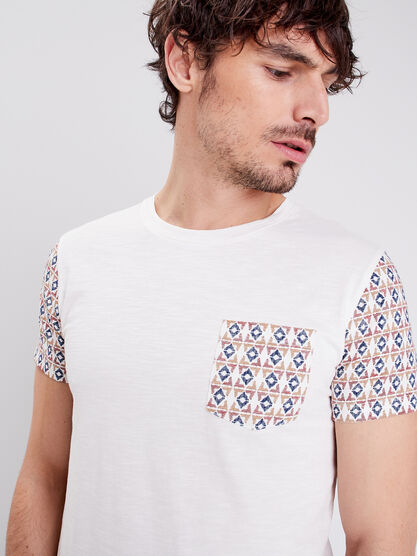 T shirt manches courtes ecru homme