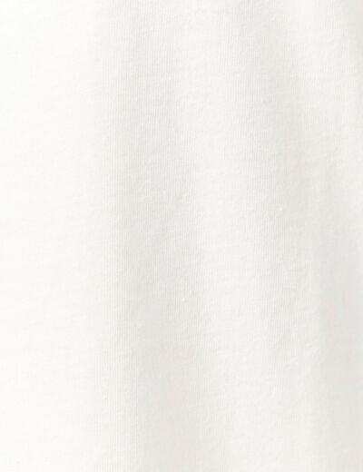 T-shirt manches courtes brodé ecru femme