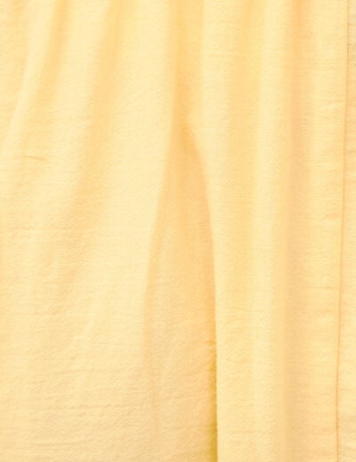 Jupe longue &eacute;vas&eacute;e en coton doubl&eacute;e jaune clair femme