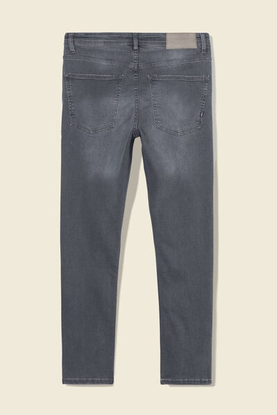 Jeans tapered 5 poches denim gris homme