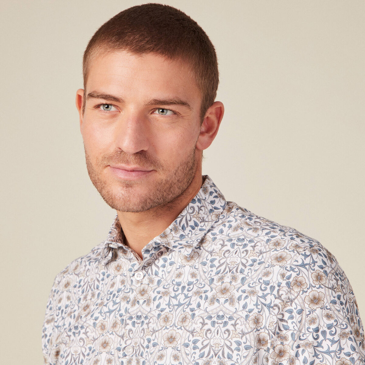 Chemise &agrave; manches longues blanc homme
