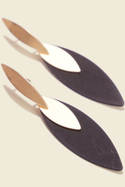Boucles d'oreilles pendantes noir femme
