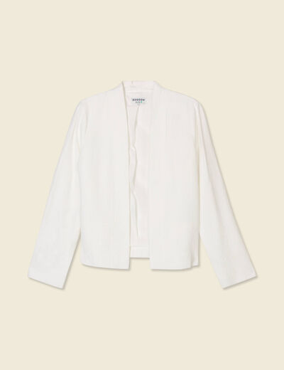Veste esprit blazer fluide ecru femme