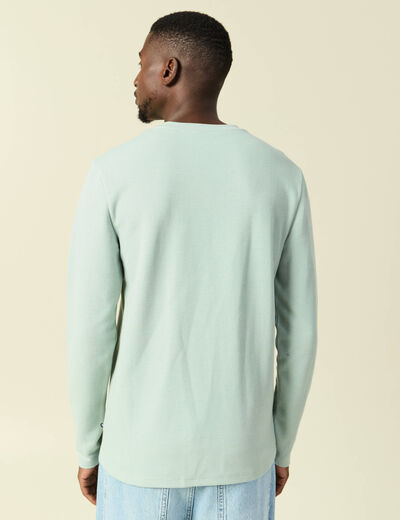 T-shirt manches longues vert pastel homme