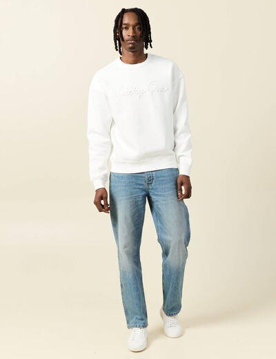 Sweat manches longues ecru homme
