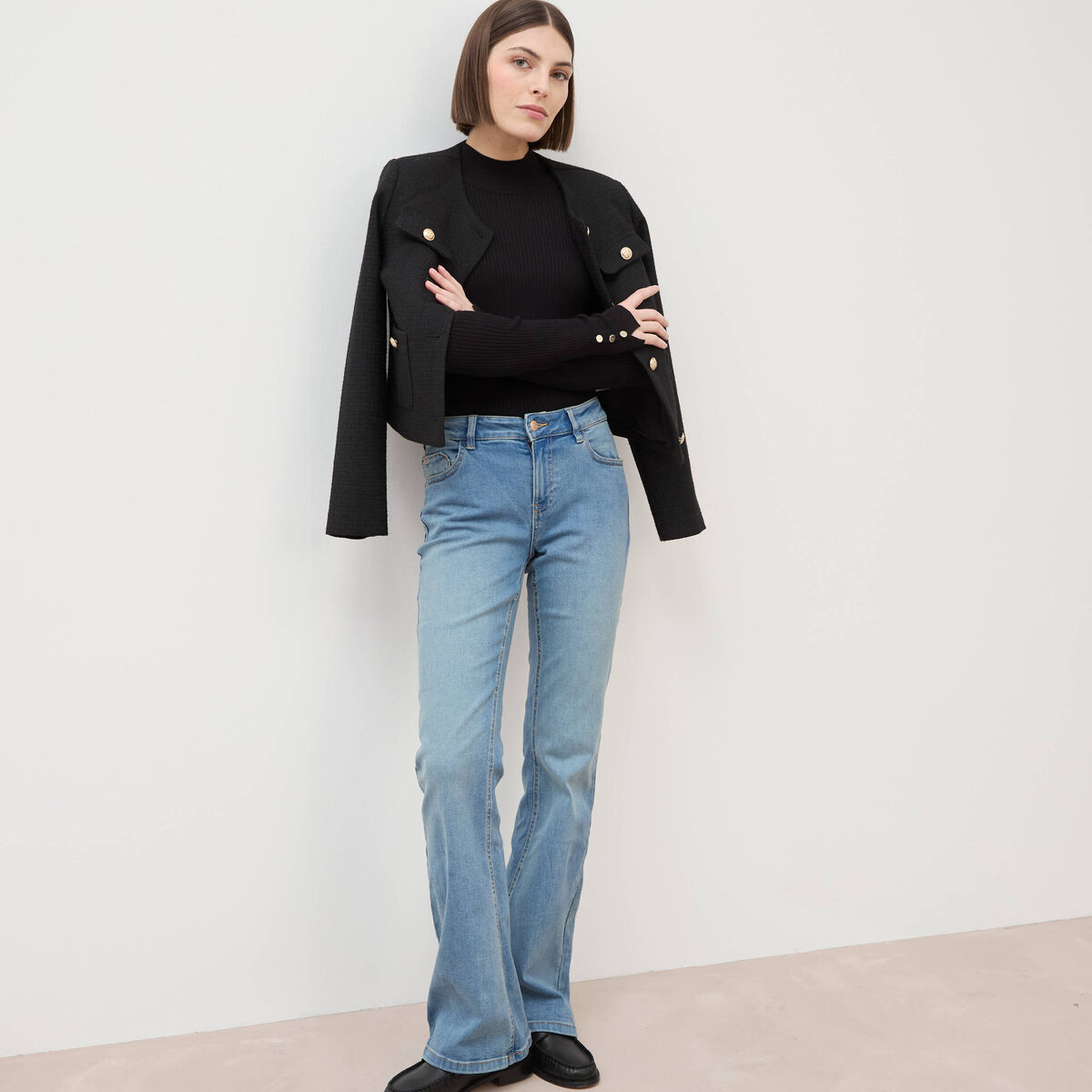 Jeans bootcut bleu femme