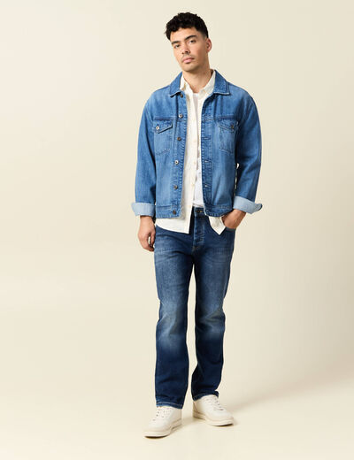 Jeans regular 5 poches denim stone homme