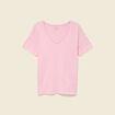 T-shirt manches courtes rose clair femme