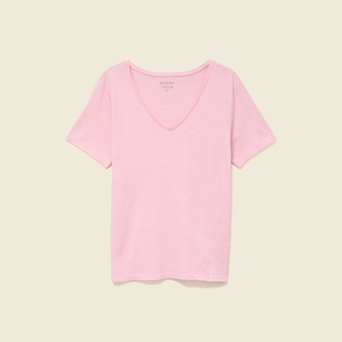 T-shirt manches courtes rose clair femme