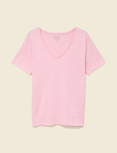 T-shirt manches courtes rose clair femme