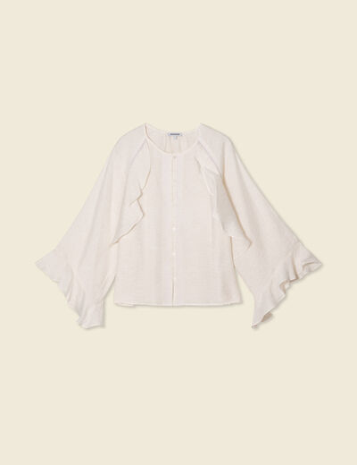 Chemise manches longues ecru femme