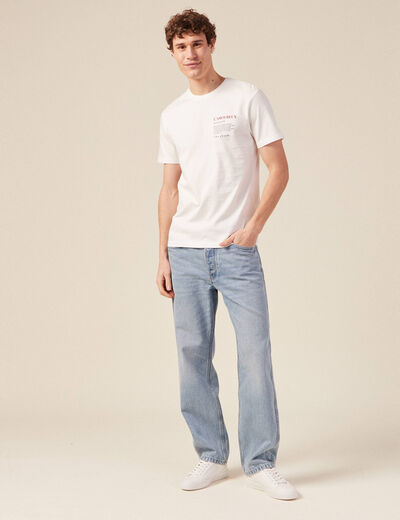 T-shirt manches courtes ecru homme