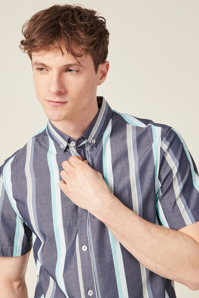 Chemise éco-responsable bleu marine homme