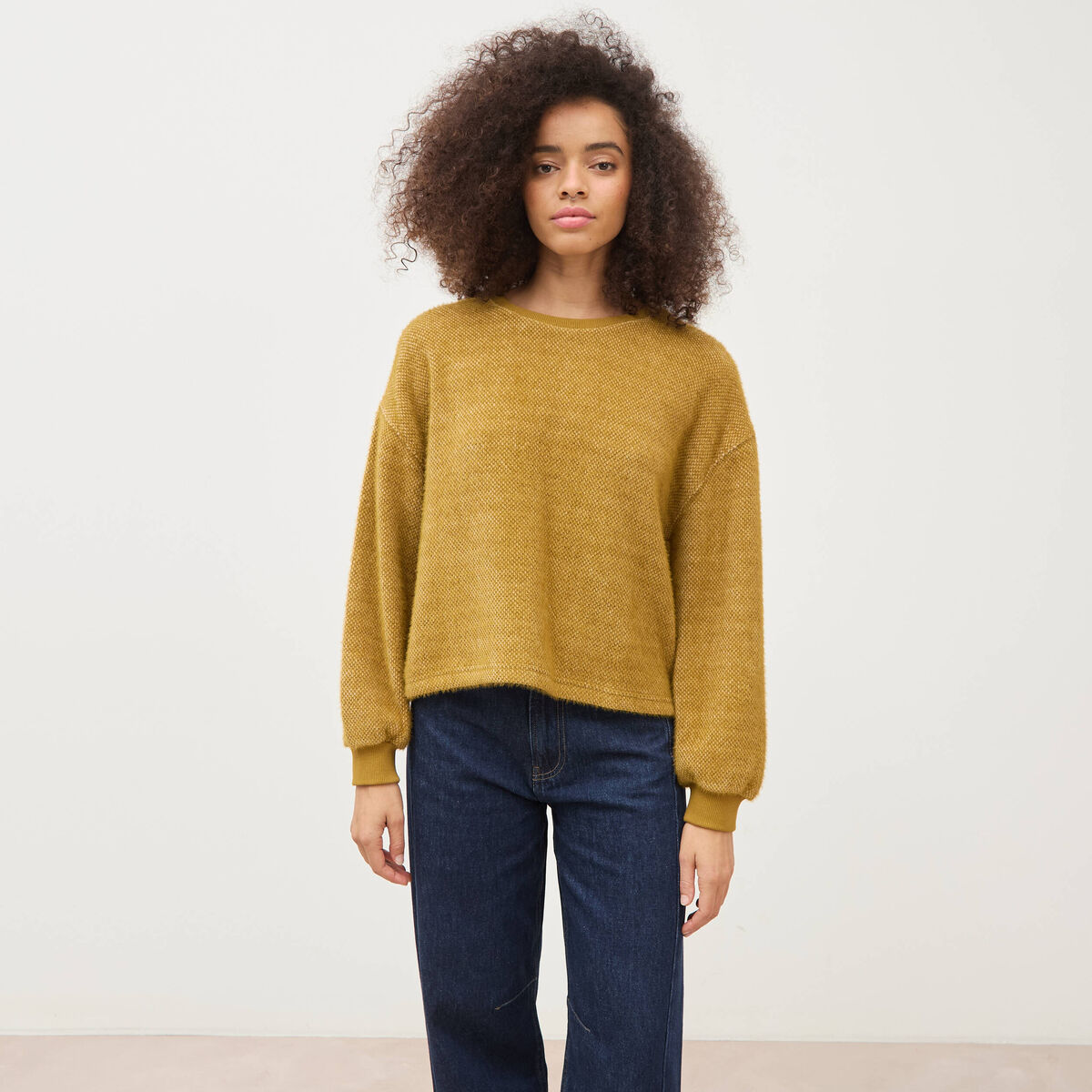 Sweat manches longues camel femme