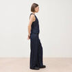 Gilet en jeans sans manches col rond denim brut femme