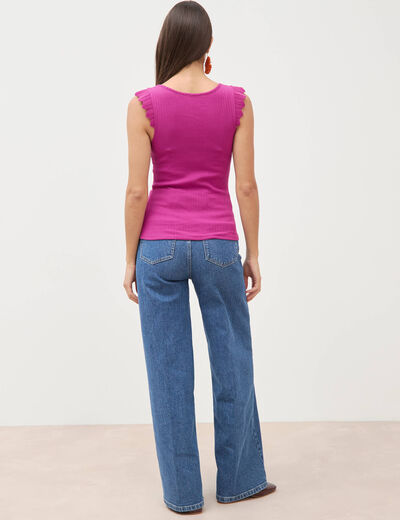 D&eacute;bardeur bretelles larges violet femme