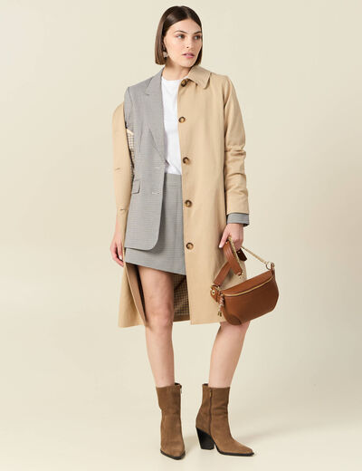 Jupe-short droite bleu marine femme