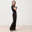 Jeans bootcut taille haute 7/8&egrave;me denim noir femme