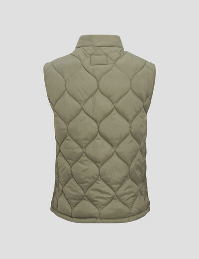 Doudoune droite sans manches vert kaki homme
