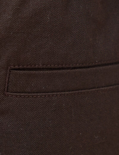 Pantalon coupe straight marron fonc&eacute; homme