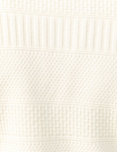 Pull col rond ecru homme