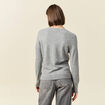 Pull manches longues sequins gris clair femme