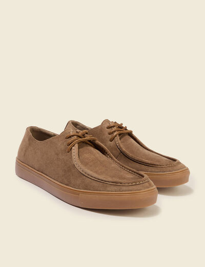Mocassins &agrave; lacets marron homme