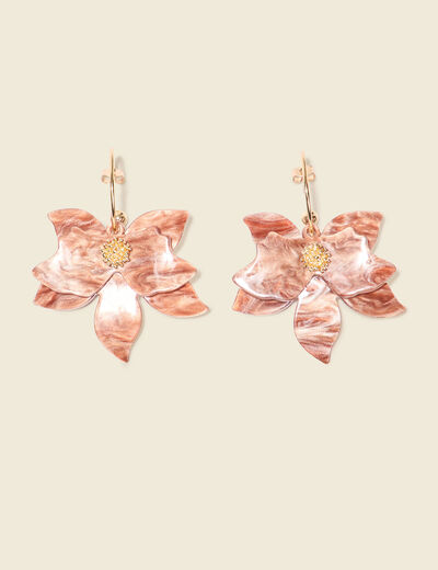 Boucles d'oreilles pendantes marron foncé femme
