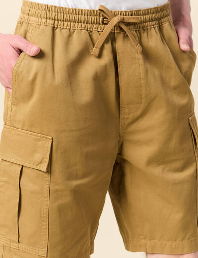 Bermuda droit cargo camel homme