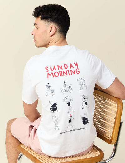 T-shirt manches courtes blanc homme