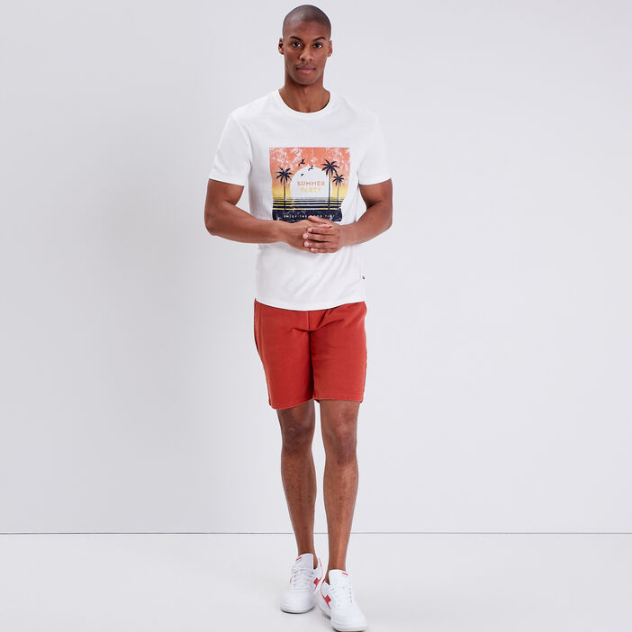 T-shirt manches courtes ecru homme