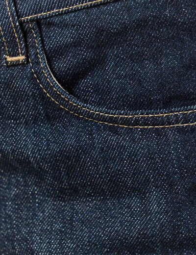 Jeans straight taille haute denim brut rinse femme